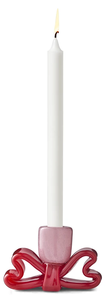 Bow - Ljusstake, H 9 B 6,4 L 13,5 cm - Rosa