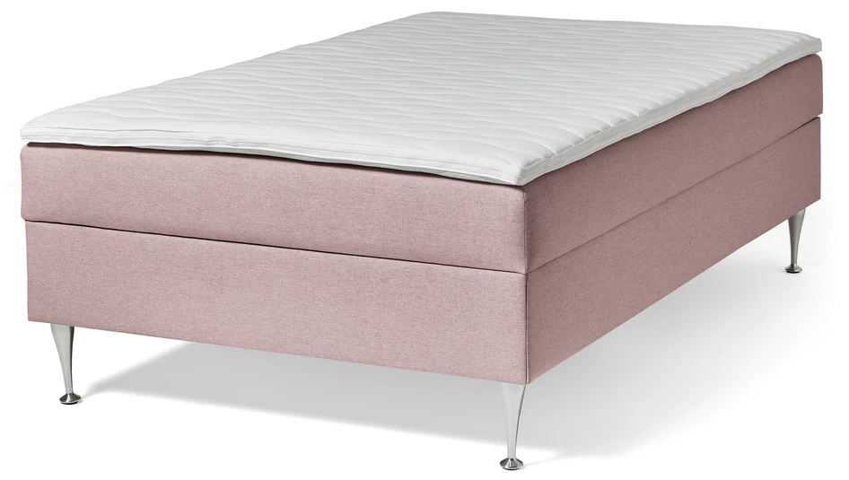 Ease - Manuellt ställbär säng med förvaring, enkelsäng 120x200 cm med bäddmadrass - Rosa