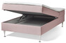 Ease - Manuellt ställbär säng med förvaring, enkelsäng 120x200 cm med bäddmadrass - Rosa