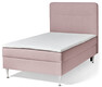 Ease - Manuellt ställbar säng med förvaring, enkelsäng 120x200 cm med bäddmadrass och sänggavel - Rosa
