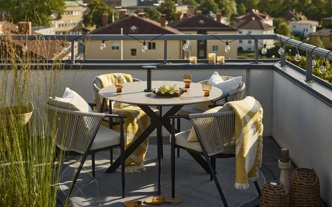 Eketorp - Flatvävd matta, inom-/utomhus Ø200 cm - inspiration