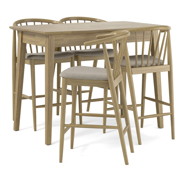 Ekerö - Matgrupp med 4 barstolar Sixten - Beige