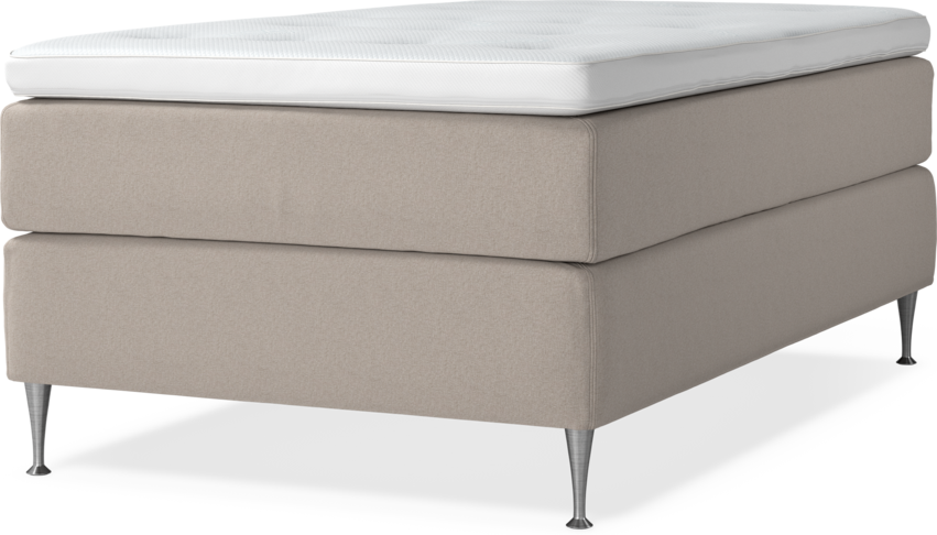 Delux Exclusive - Kontinentalsäng, enkelsäng 120 cm med bäddmadrass - Beige