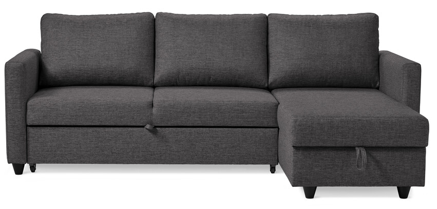 Skaftö - Bäddsoffa 3-sits med flyttbar schäslong - Grå