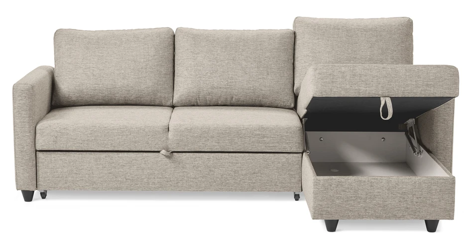 Skaftö - Bäddsoffa 3-sits med flyttbar schäslong - Beige