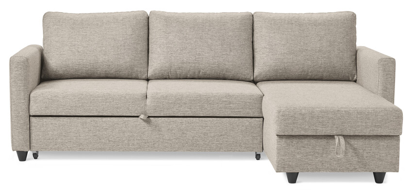 Skaftö - Bäddsoffa 3-sits med flyttbar schäslong - Beige