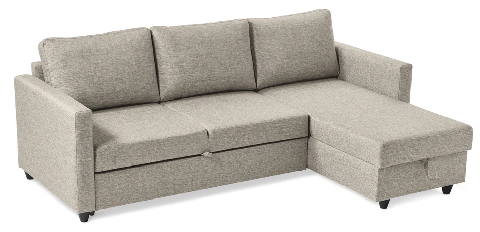 Skaftö - Bäddsoffa 3-sits med flyttbar schäslong - Beige