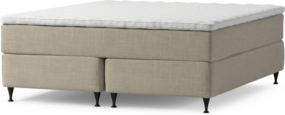 Delux Exclusive - Kontinentalsäng, dubbelsäng med bäddmadrass och sängben - Beige
