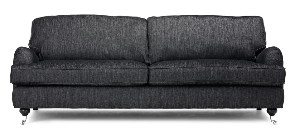 Oxford Delux - 3-sits soffa, fast klädsel - Svart