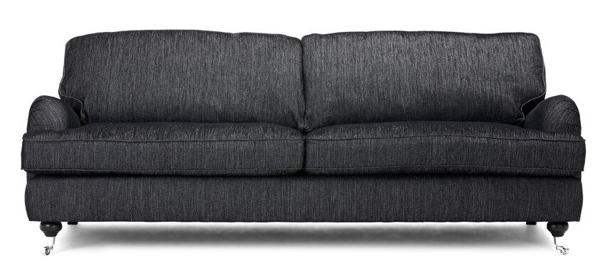 Oxford Delux - 3-sits soffa, fast klädsel - Svart