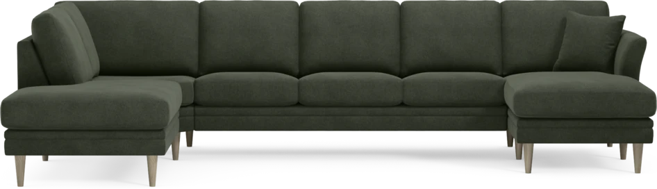 Eden - 3-sits soffa med divan vänster och schäslong höger - Grön