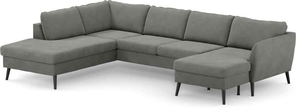 County - 3-sits soffa med divan vänster och schäslong höger - Grå