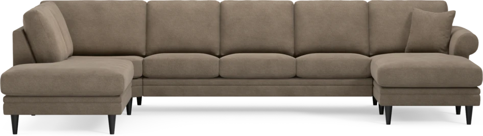 Eden - 3-sits soffa med divan vänster och schäslong höger - Brun