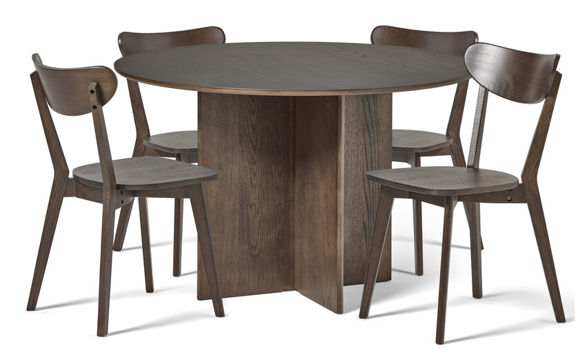 Cross - Matgrupp med 4 stolar Ludvig - Brun