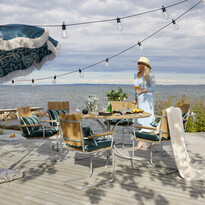 Mölle - Utegrupp med bord och 6 karmstolar - inspiration