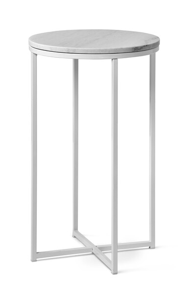 Novali - Sidobord, Ø 43, H 71 cm - Vit