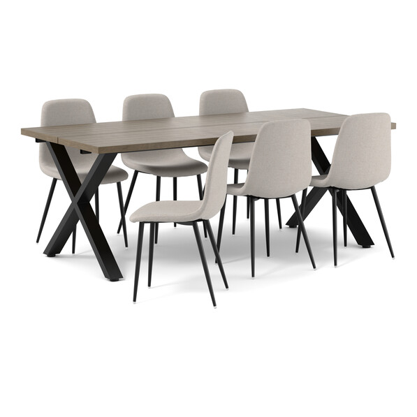 Veneto - Matgrupp med 6 stolar Tracy - Brun