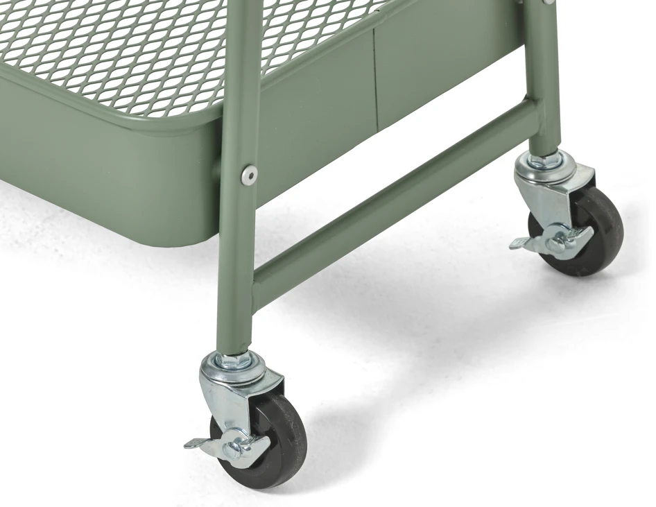 Rollo - Rullvagn med 3 hyllplan, utomhuslack - Grön