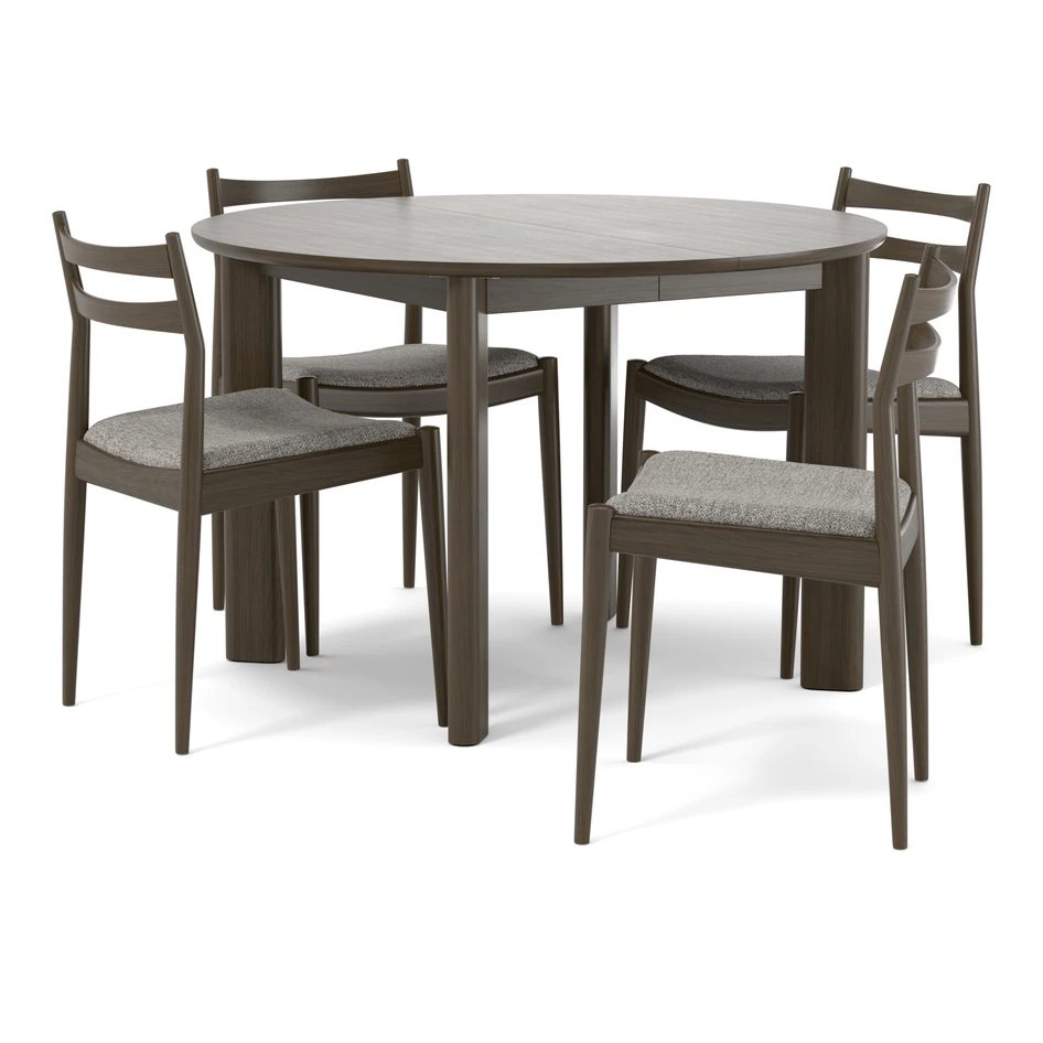 Amina - Matgrupp med 4 stolar Ines - Grå