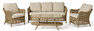 Samos - Utegrupp med soffa, 2 fåtöljer och bord - Beige