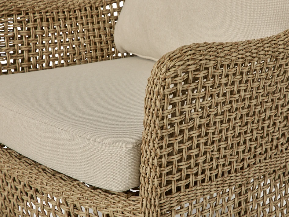 Samos - Utegrupp med soffa, 2 fåtöljer och bord - Beige