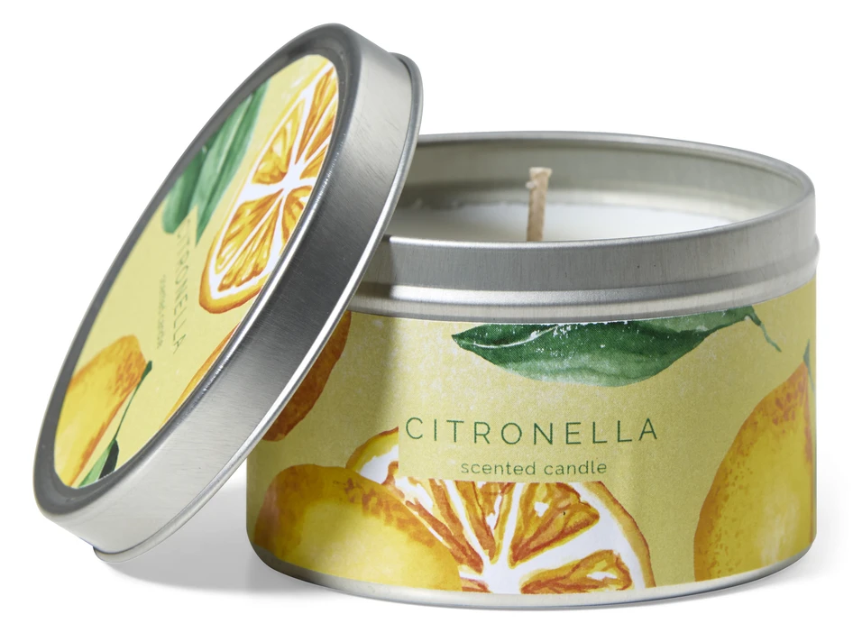 Citronella - Myggljus, H 5,5 Ø 8 cm, 17h brinntid - Gul