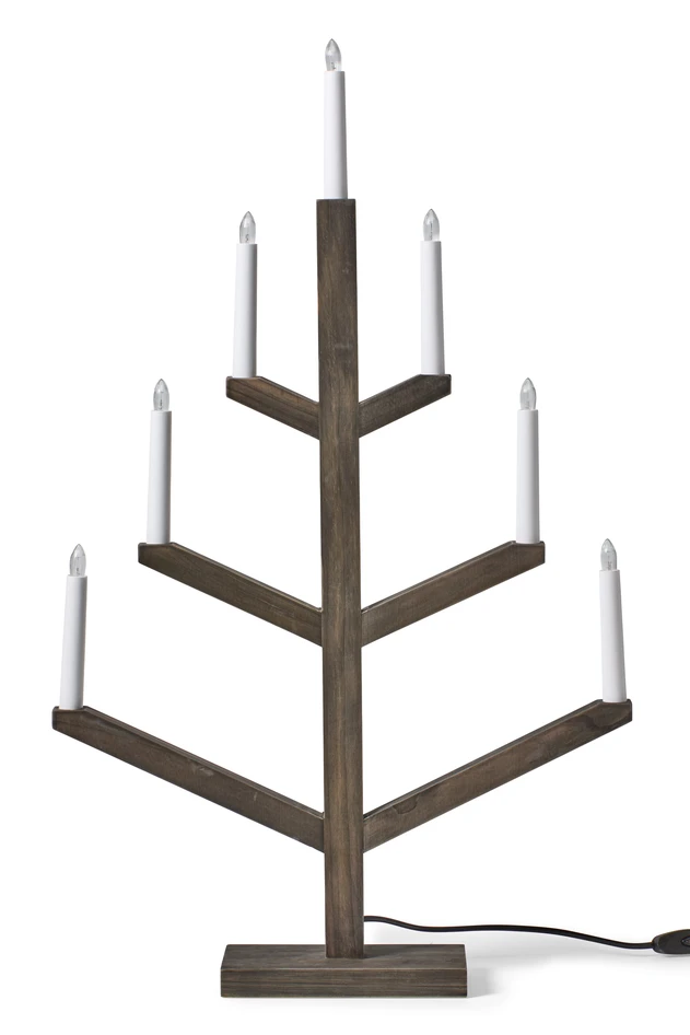 Truls - Adventsljusstake, H 79, B 47 cm - Brun