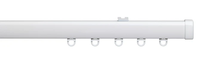 Flexi set, Gardinskena med fäste, glid och fingerkrok, L160 cm