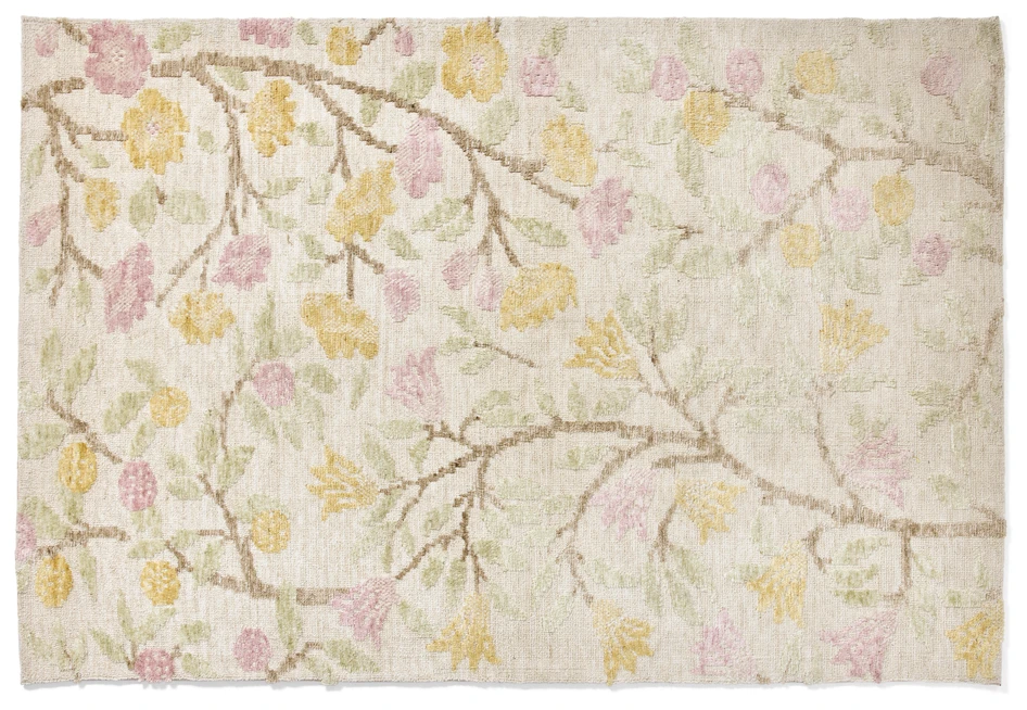 Flowery - Stickad matta, 200x300 cm - Flerfärgad