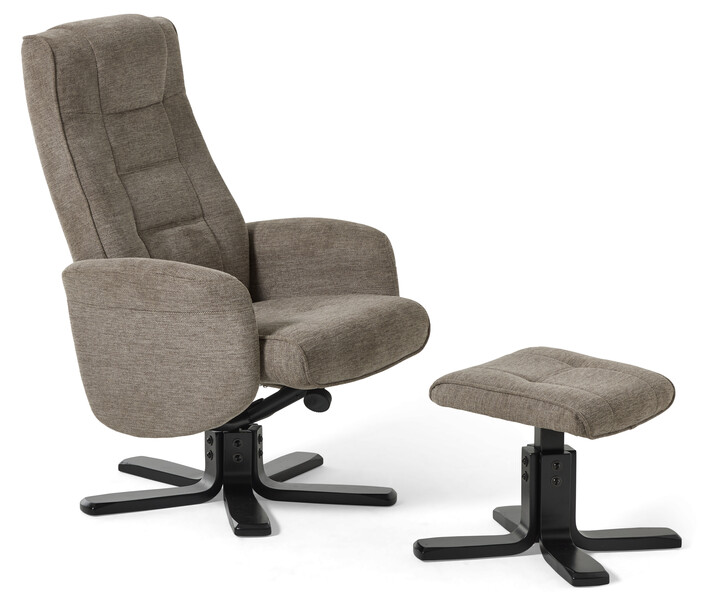 Petter - Fåtölj med fotpall - Brun