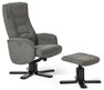 Petter - Fåtölj med fotpall - Grå