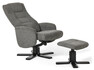Petter - Fåtölj med fotpall - Grå