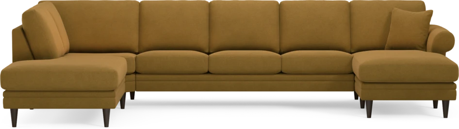 Eden - 3-sits soffa med divan vänster och schäslong höger - Gul