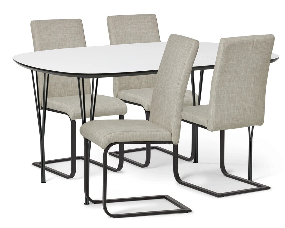 Santino - Matgrupp med 4 stolar Jack - Beige