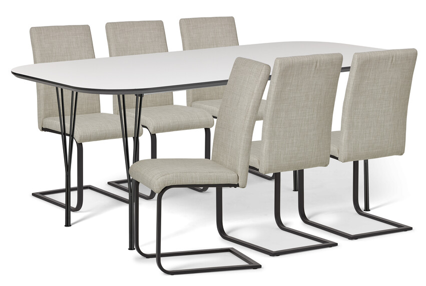 Santino - Matgrupp med 6 stolar Jack - Beige