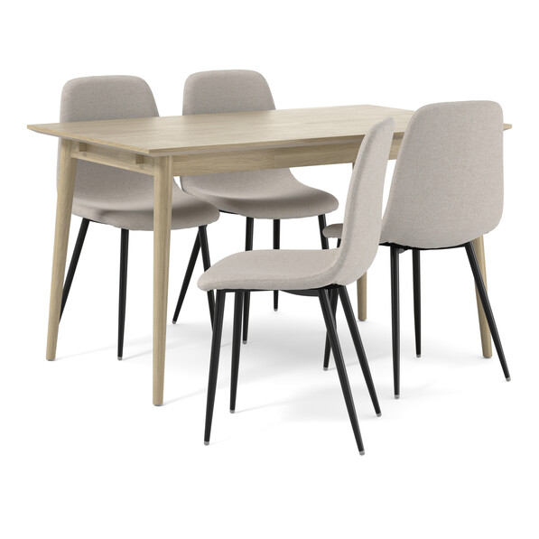 Harry - Matgrupp med 4 stolar Tracy - Beige