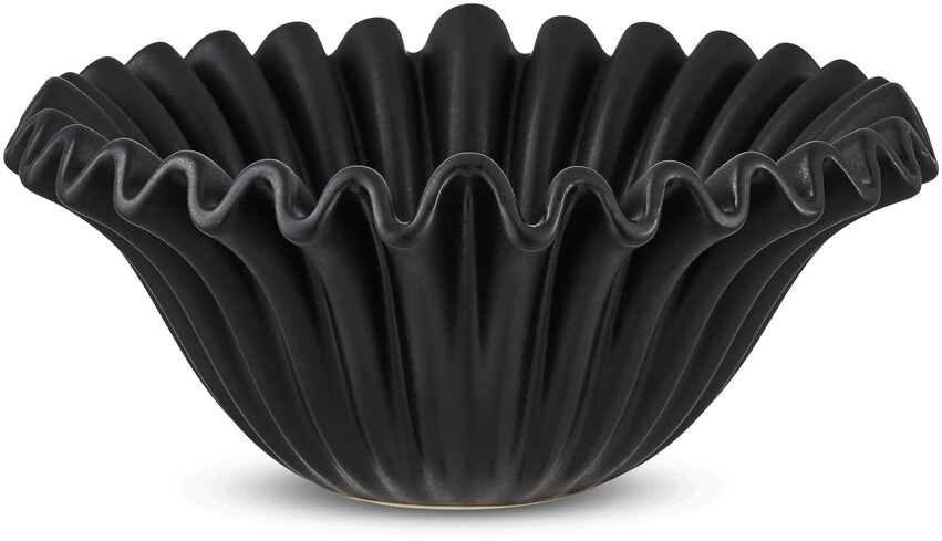 Ninni - Serveringsskål i stengods, H 10,5 Ø 23 cm - Svart