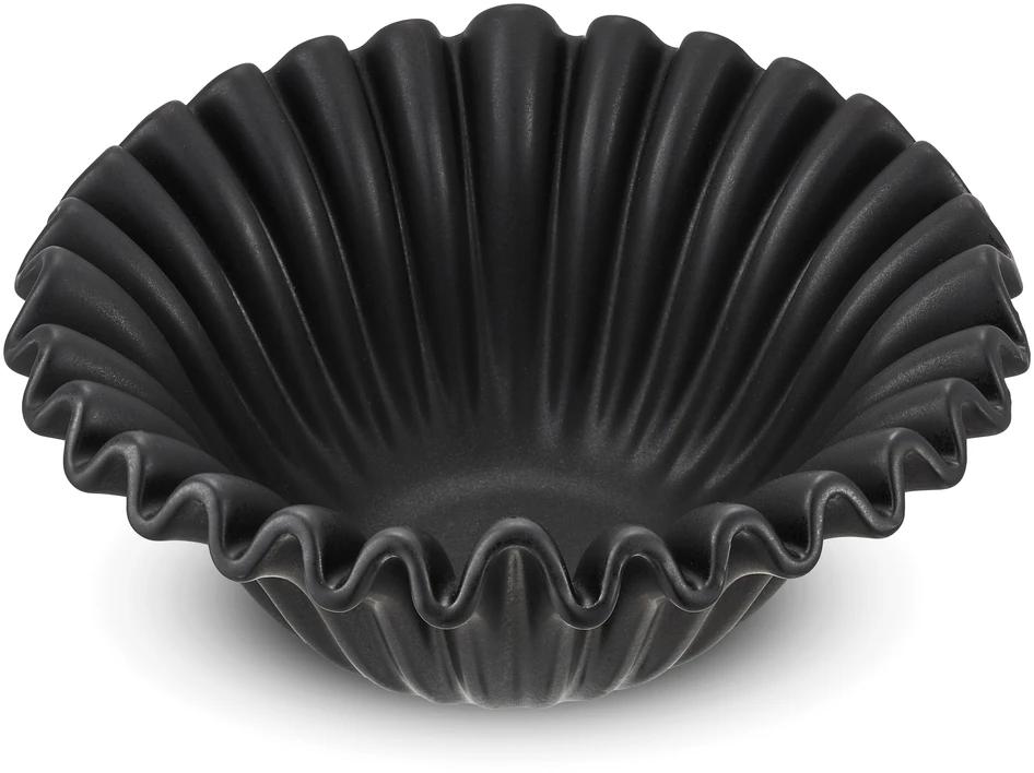Ninni - Serveringsskål i stengods, H 10,5 Ø 23 cm - Svart