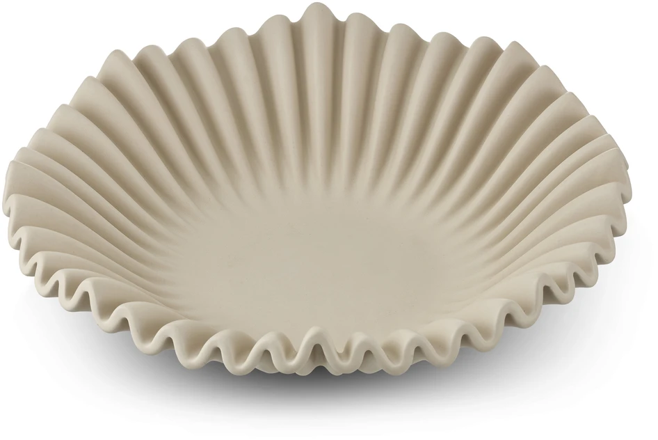 Ninni - Fat i stengods, H 7,5 Ø 29,5 cm - Beige