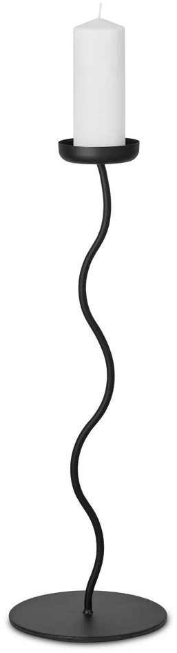 Curve - Ljusstake, H60 Ø18 cm - Svart