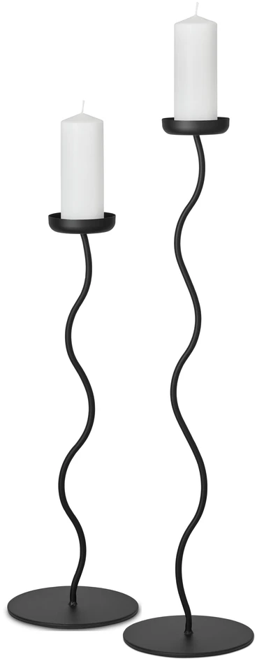 Curve - Ljusstake, H60 Ø18 cm - Svart