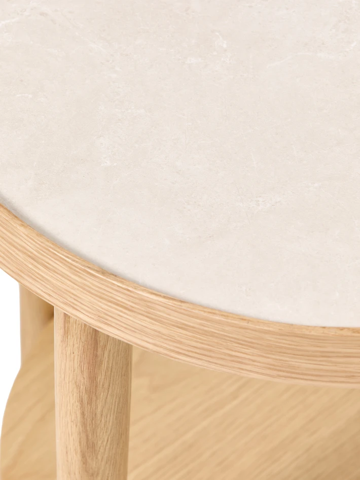 Tuva - Sängbord, Ø 45 H 71 cm - Beige
