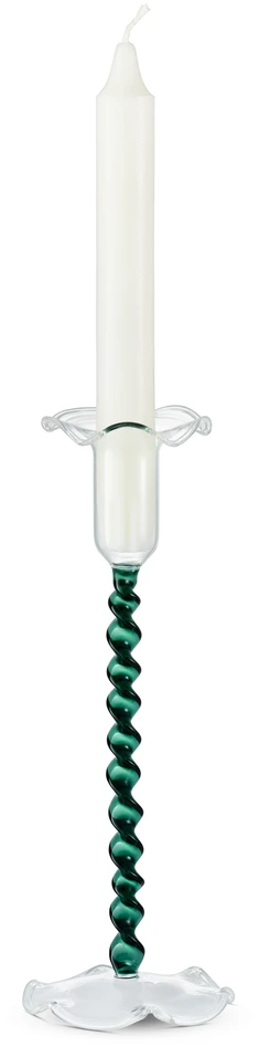 Alison - Ljusstake, H 22 Ø 8 cm - Grön