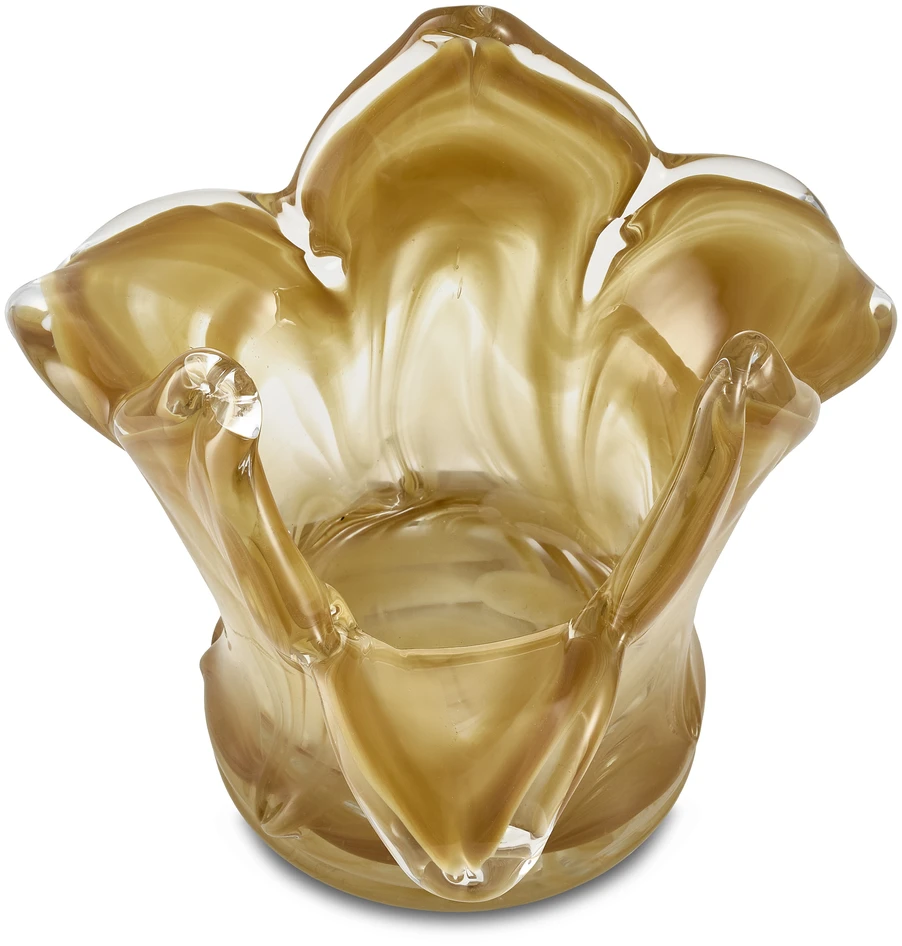 Azalea - Ljuslykta, H 13 Ø 16 cm - Beige
