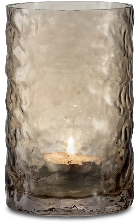 Funkia - Ljuslykta, H 18 Ø 12 cm - Grå