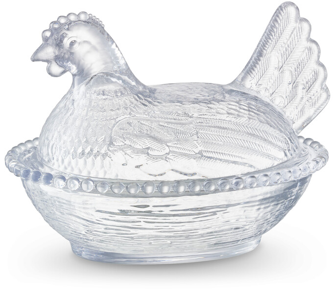 Höna - Burk, 13,5x17,5x13,5 cm - Vit