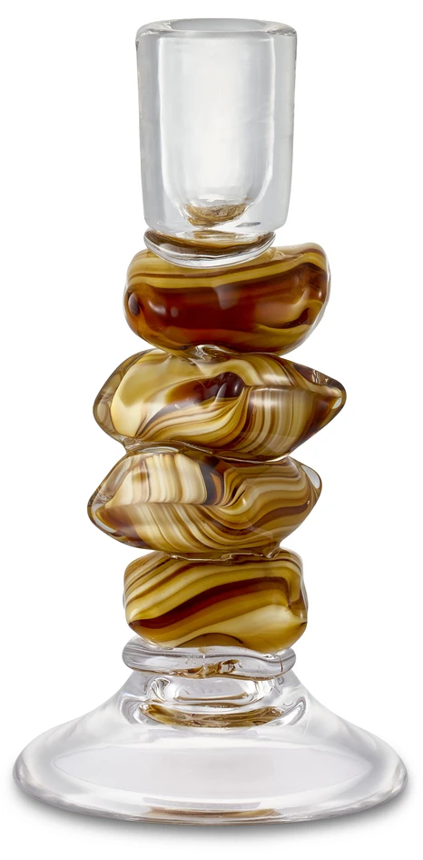 Glossy - Ljusstake, H 23 Ø 11,5 cm - Beige