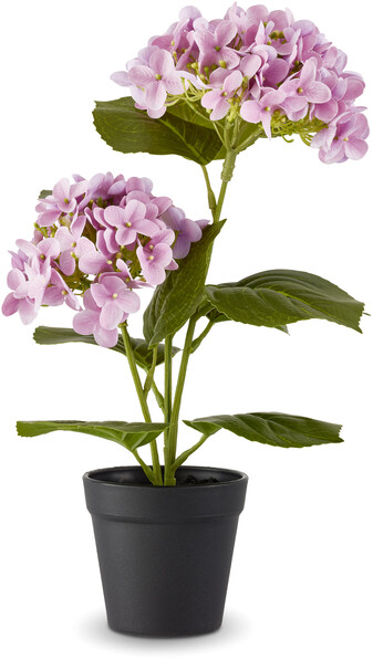 Hortensia - Konstväxt i kruka,  H 41 Ø 27 cm - Lila