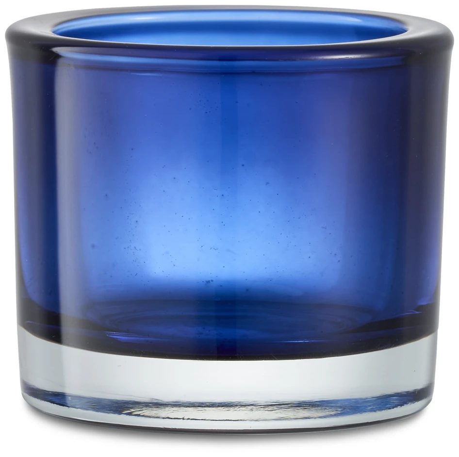 Mango - Ljuslykta, H 5,7 Ø 6,5 cm - Blå