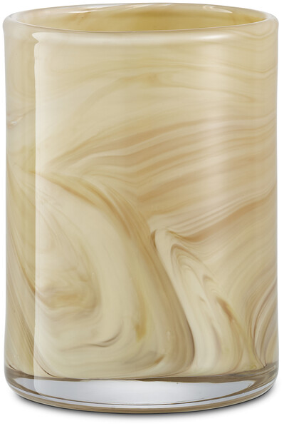 Swiss - Ljuslykta, H 11,5 Ø 8 cm - Beige